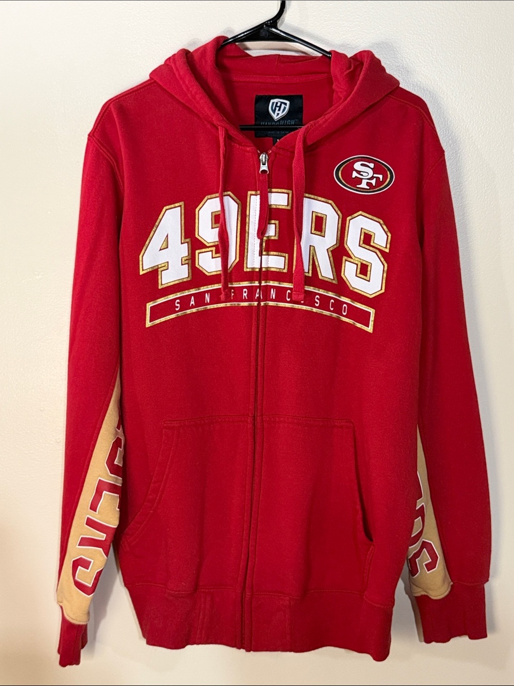 San Francisco 49ers Red Full‑Zip Hooded Sweatshirt